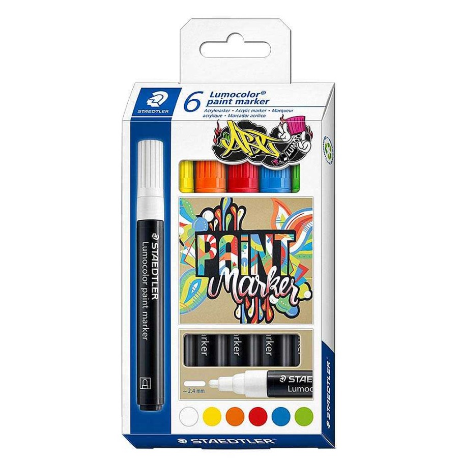 Papeler A Staedtler | Rotulador Lumocolor 349 Paint Marker 6 Colores