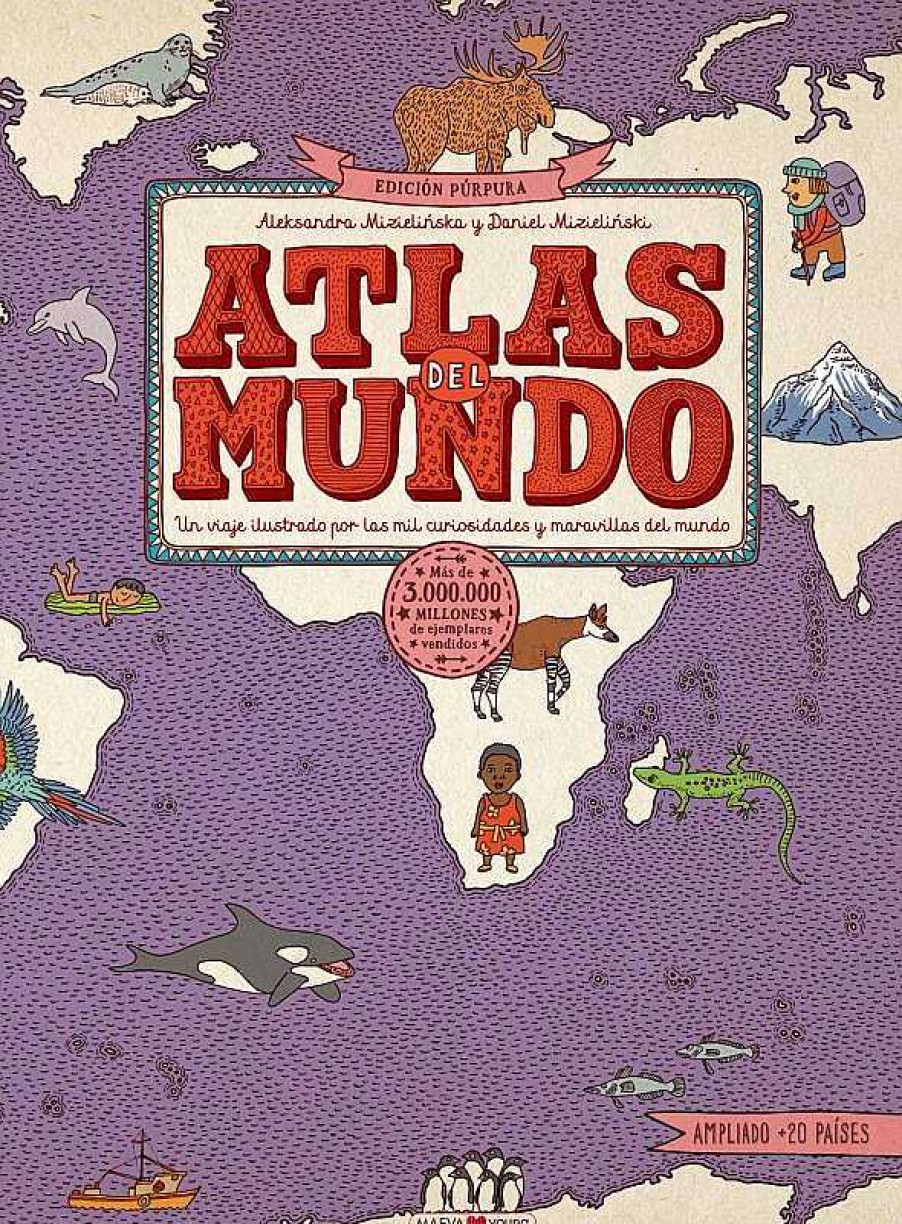 Libros Dideco Atlas, Tierra Y Animales | Atlas Del Mundo. Edici N P Rpura