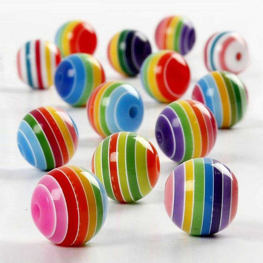 Papeler A Creativ Company Papeles Especiales | Abalorios De Rayas Multicolor 12Mm. 50Gr.