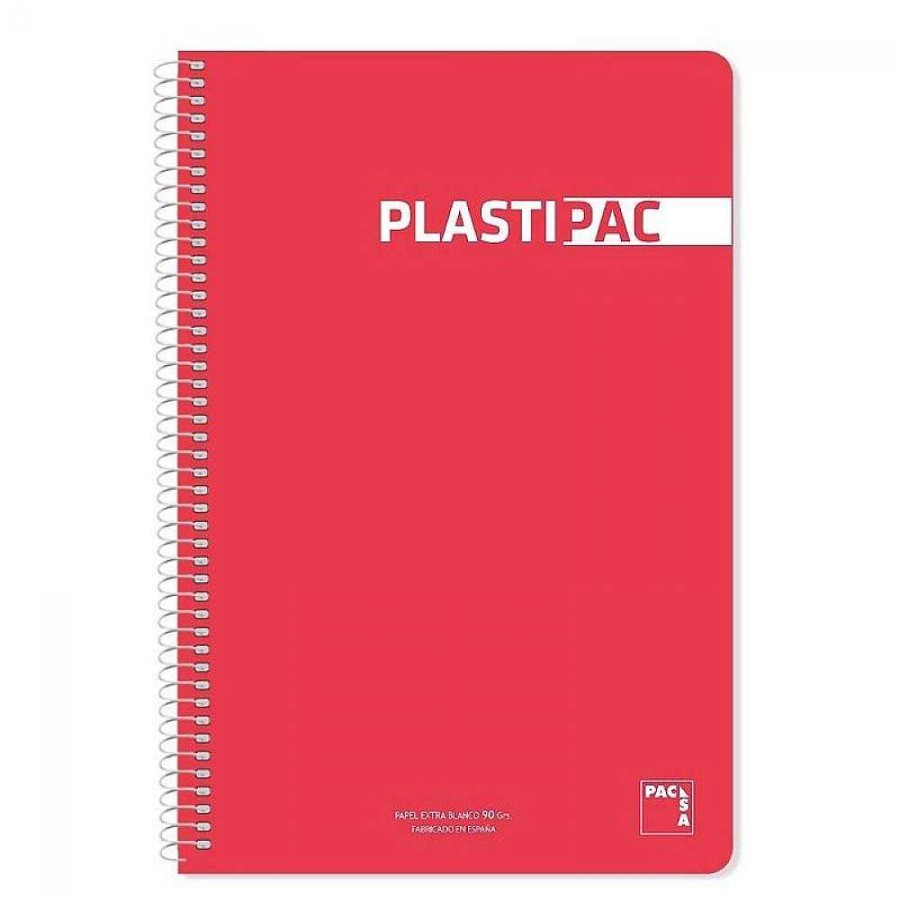 Papeler A Pacsa Cuadernos Escolares | Bloc Folio Rojo Cuadro 4Mm. 80 Hojas Plastipac