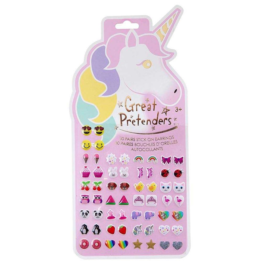 Juguetes Great Pretenders | Pendientes Adhesivos Unicornios - 30 Pares