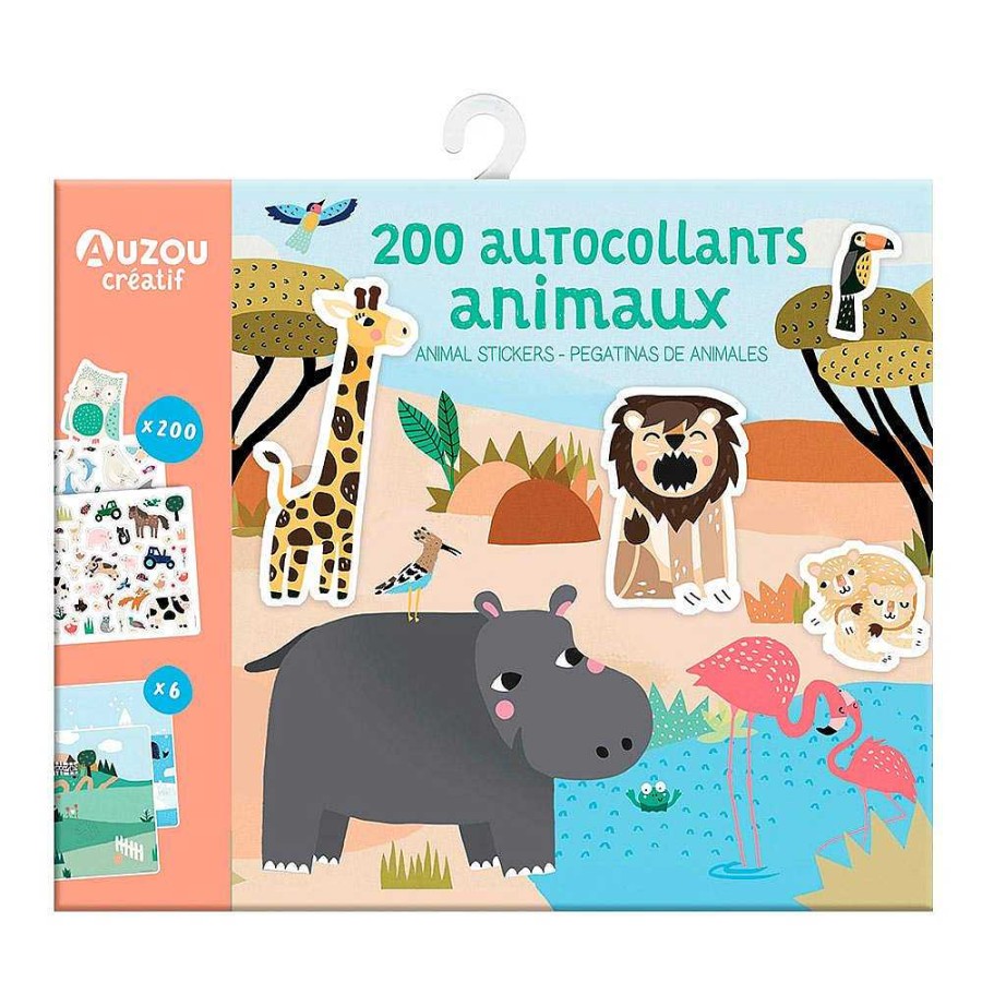 Juguetes Auzou Creatif Pegatinas | Mi Estuche De Artista: 200 Pegatinas De Animales