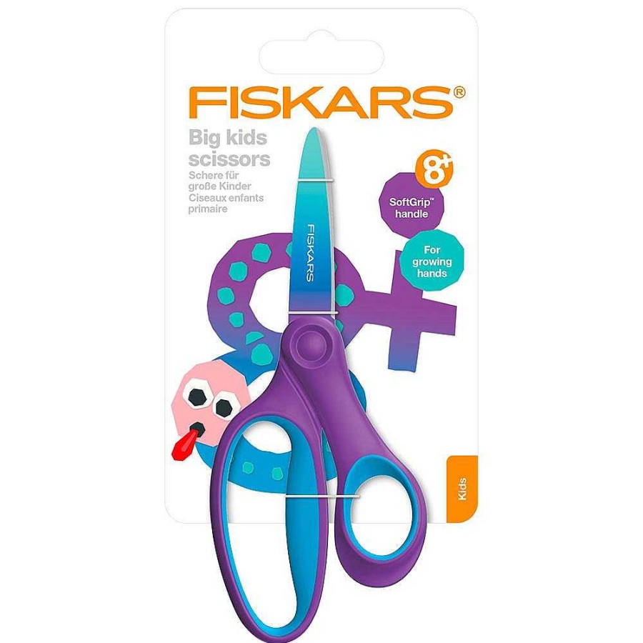 Papeler A Fiskars Papeles Especiales | Tijeras Infantiles Softgrip 15Cm Azul Y Violeta