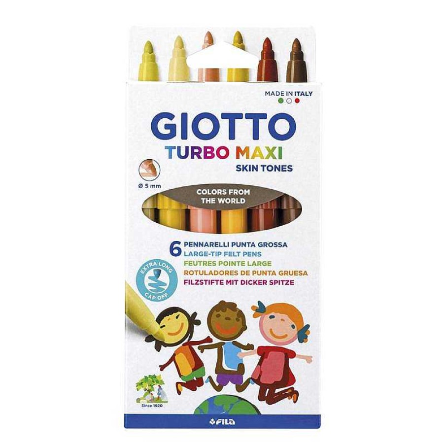 Papeler A Fila | Rotulador Tono Piel 6 Colores Giotto Turbo Maxi