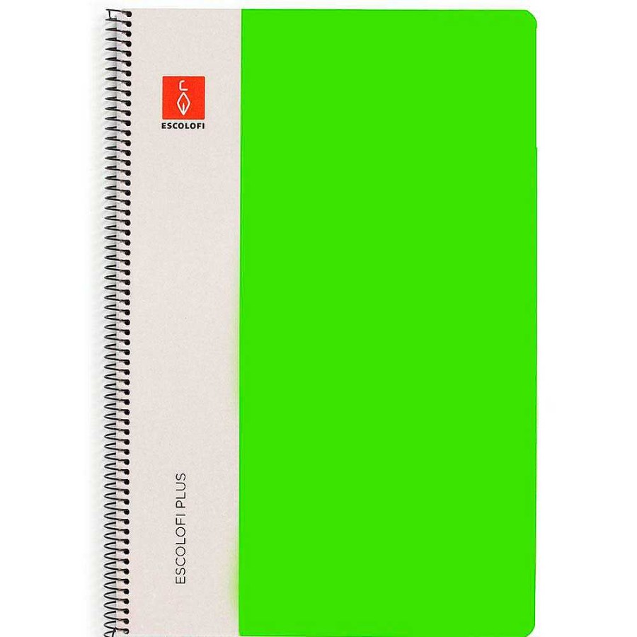 Papeler A Escolofi Cuadernos Escolares | Bloc A4 Color Verde Pauta 3Mm. 80 Hojas Serie Plus