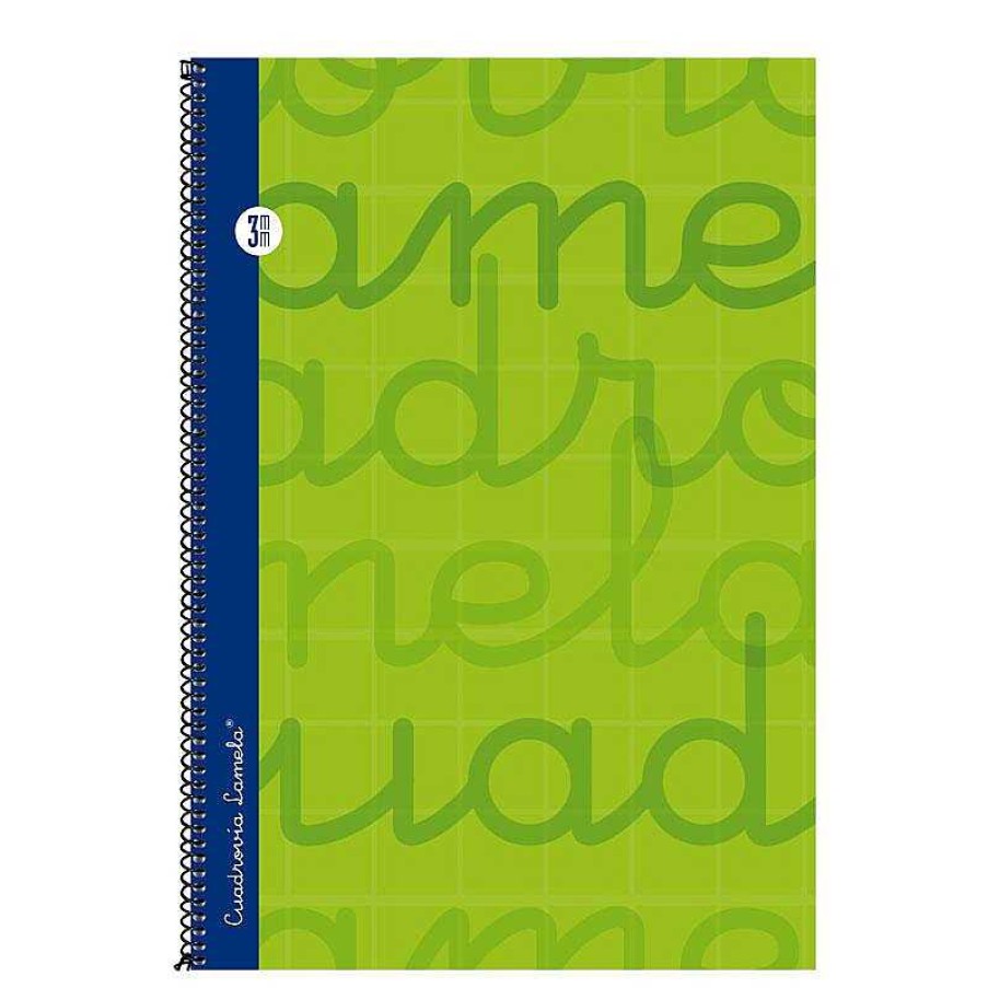 Papeler A Lamela Cuadernos Lamela | Bloc Cuadrov A Lamela Folio 3Mm. 80 Hojas Verde Tapa Dura