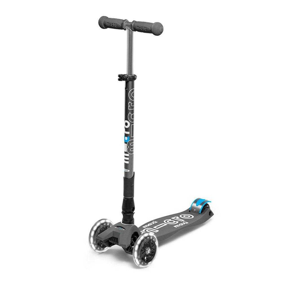 Juguetes Micro Patinetes Y Bicicletas | Patinete Maxi Micro Deluxe Plegable Led Gris Vulcano