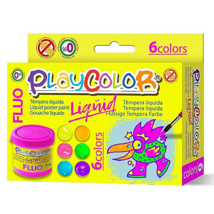 Papeler A Instant Pinturas Y Accesorios | T Mpera L Quida 6 Colores Fl Or 40Ml. Playcolor