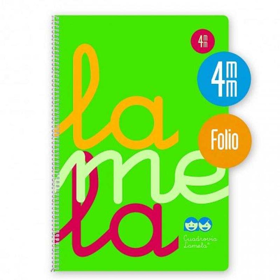 Papeler A Lamela Cuadernos Lamela | Bloc Cuadrov A Lamela Folio 4Mm. 80 Hojas Verde Fl Or