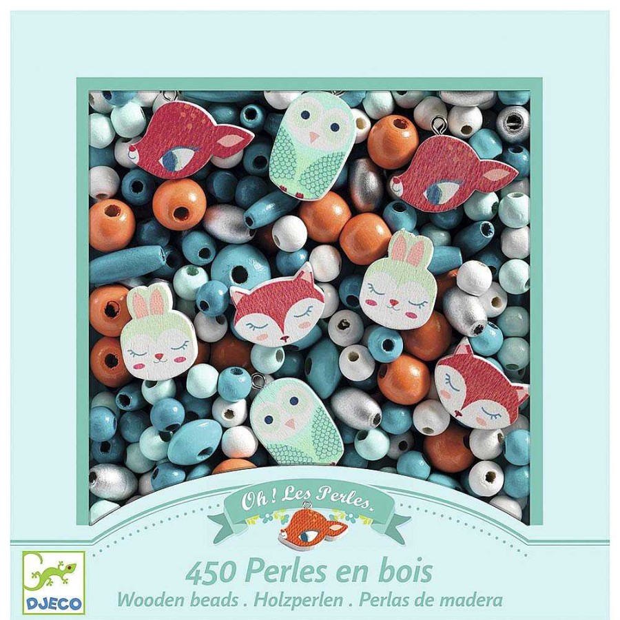 Juguetes Djeco Abalorios Y Hama | Set 450 Abalorios Madera Animales