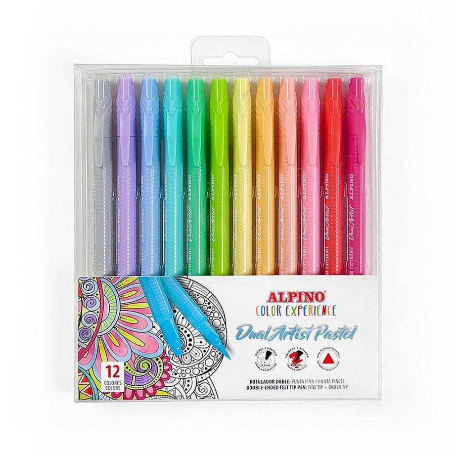 Papeler A Alpino | Rotulador Alpino 12 Colores Pastel Dual Artist