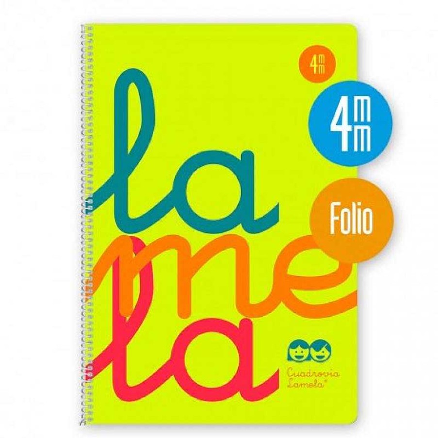 Papeler A Lamela Cuadernos Lamela | Bloc Cuadrov A Lamela Folio 4Mm. 80 Hojas Amarillo Fl Or