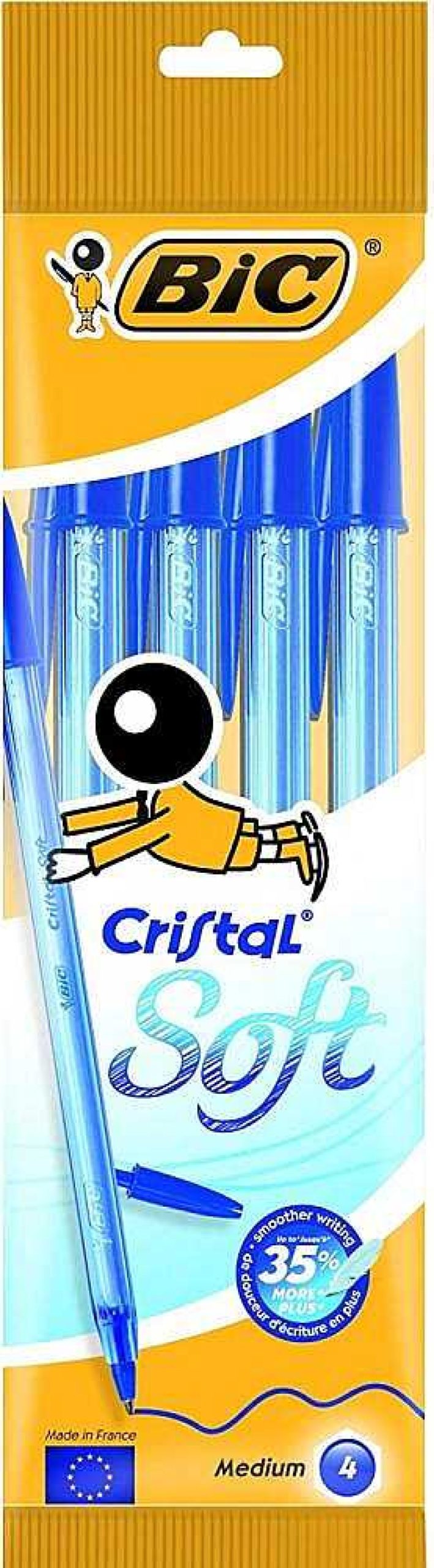 Papeler A Bic | Bol Grafo 4 Unidades Bic Cristal Soft Azul