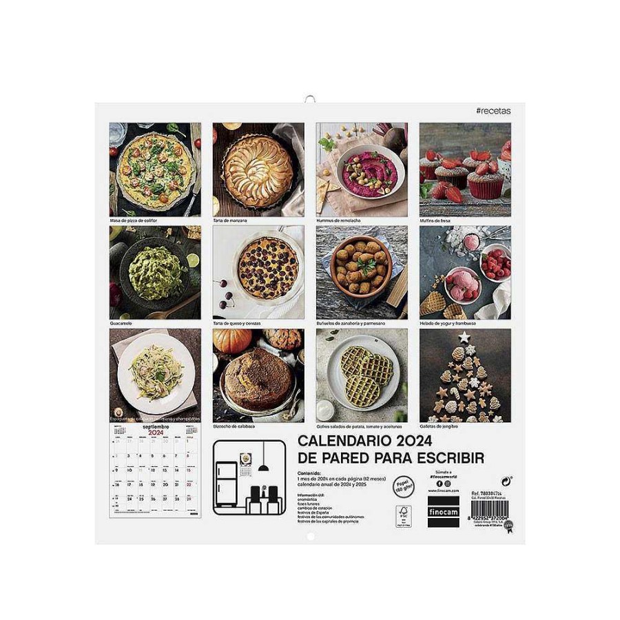 Papeler A Finocam | Calendario Pared 30X30 2024 Recetas