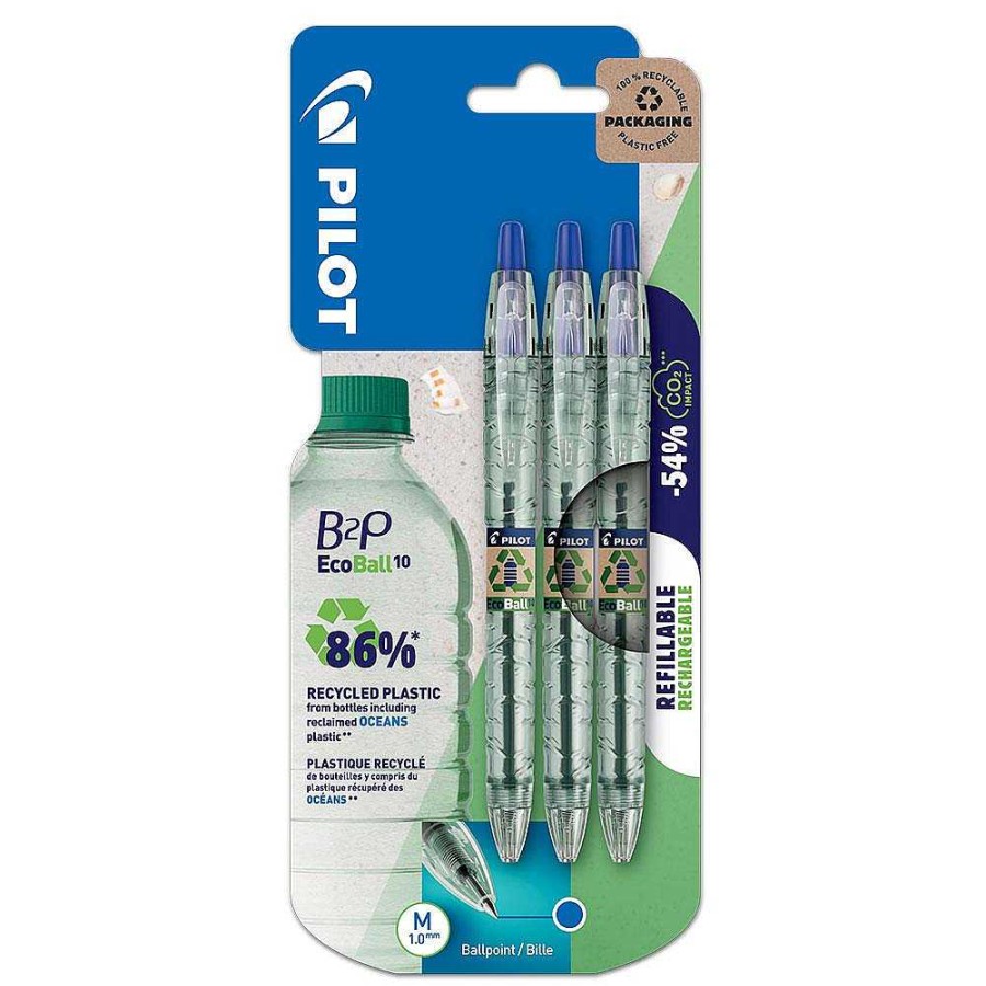 Papeler A Pilot | Bol Grafo B2P Ecoball Bl Ster 3 Uds. Azul