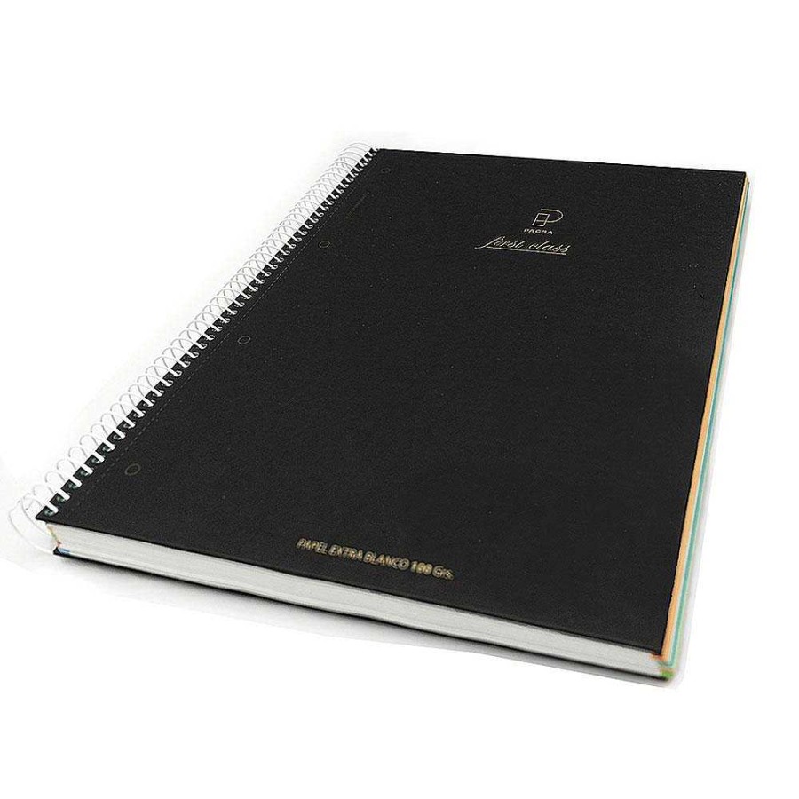 Papeler A Pacsa Cuadernos Escolares | Bloc A5 Color Negro Cuadro 5Mm. 120 Hojas Microperforado First Class