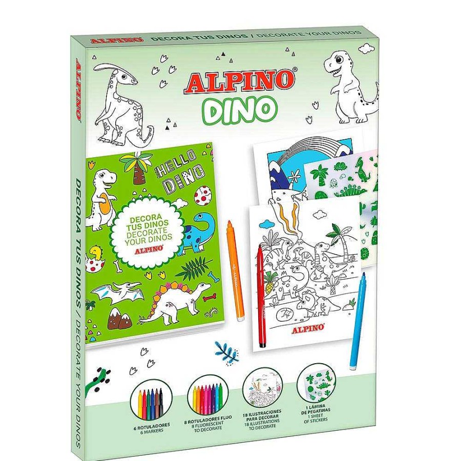 Papeler A Alpino | Set Alpino Dino Decora Con Rotuladores Y Pegatinas