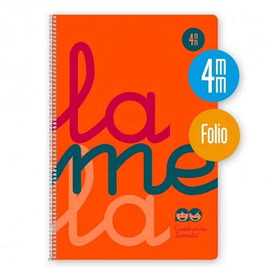 Papeler A Lamela Cuadernos Lamela | Bloc Cuadrov A Lamela Folio 4Mm. 80 Hojas Naranja Fl Or