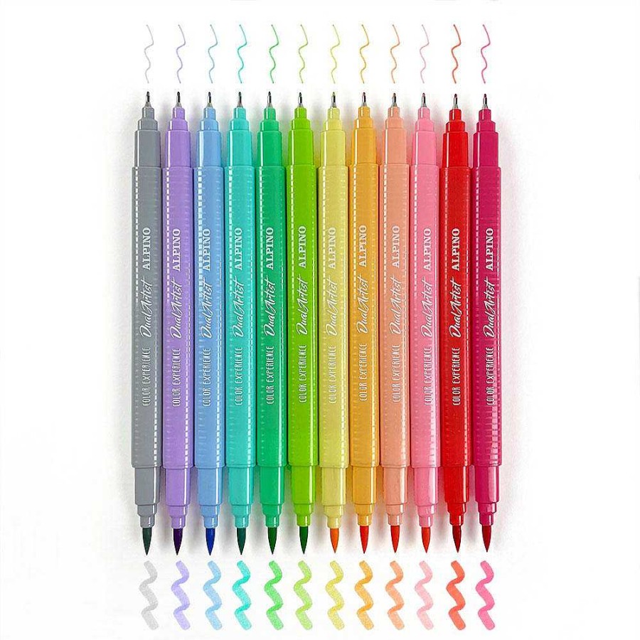 Papeler A Alpino | Rotulador Alpino 12 Colores Pastel Dual Artist