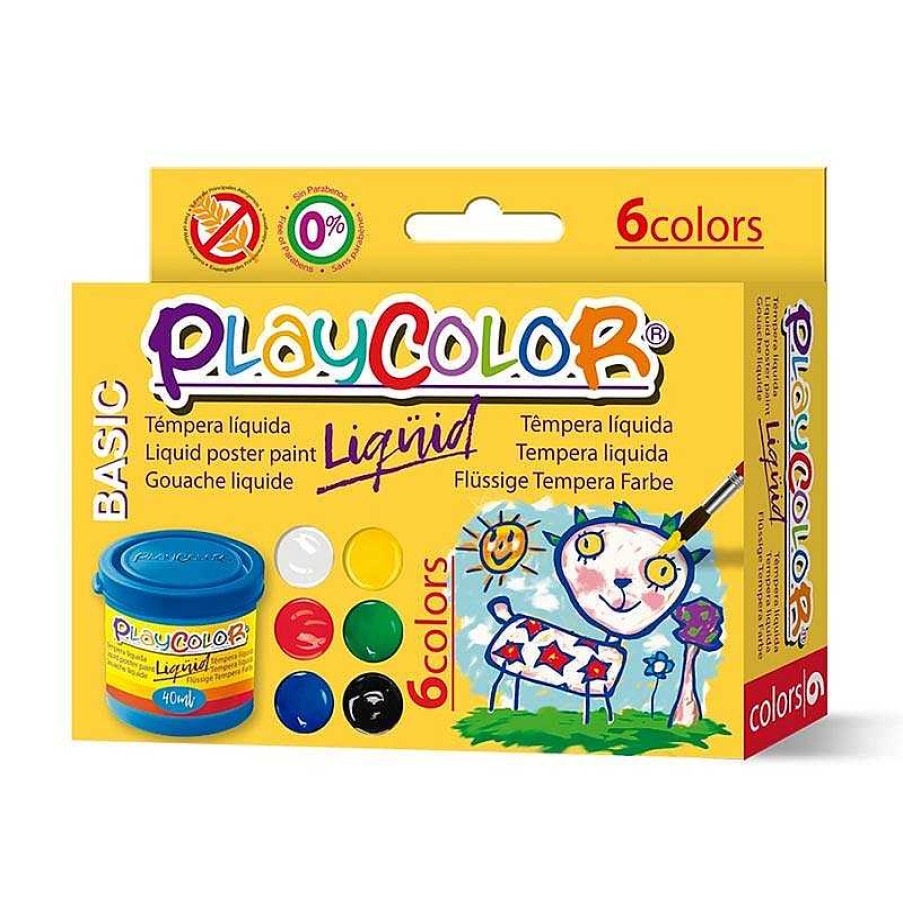 Papeler A Instant Pinturas Y Accesorios | T Mpera L Quida 6 Colores 40Ml. Playcolor