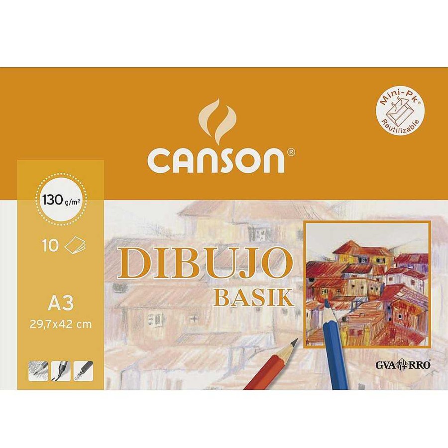 Papeler A Canson | Minipack Basik A3 Liso 10 Hojas 130Gr