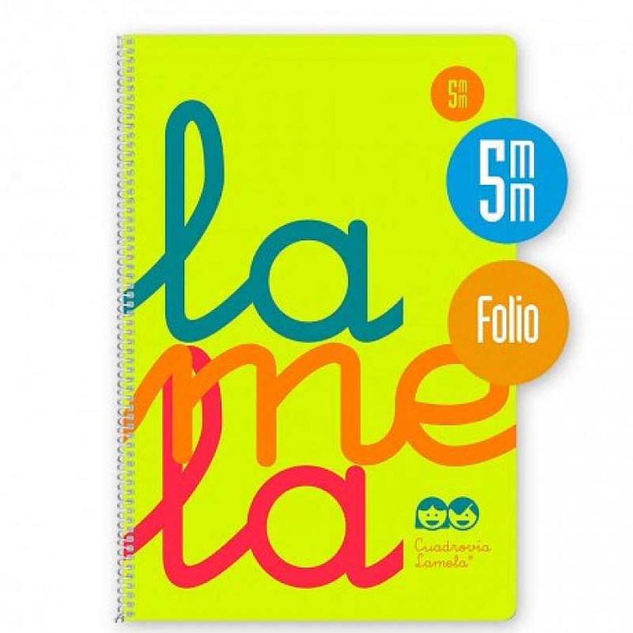 Papeler A Lamela Cuadernos Lamela | Bloc Cuadrov A Lamela Folio 5Mm. 80 Hojas Amarillo Fl Or