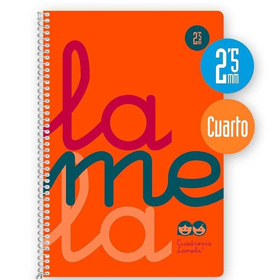 Papeler A Lamela Cuadernos Lamela | Bloc Cuadrov A Lamela 2,5Mm. 80 Hojas Fl Or Naranja