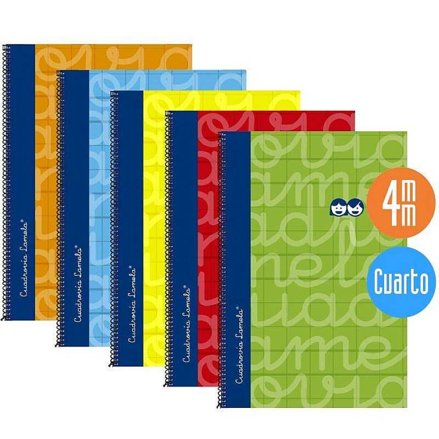 Papeler A Lamela Cuadernos Lamela | Pack 5 Blocs Cuadrov A Cuarto 4Mm. 80 Hojas