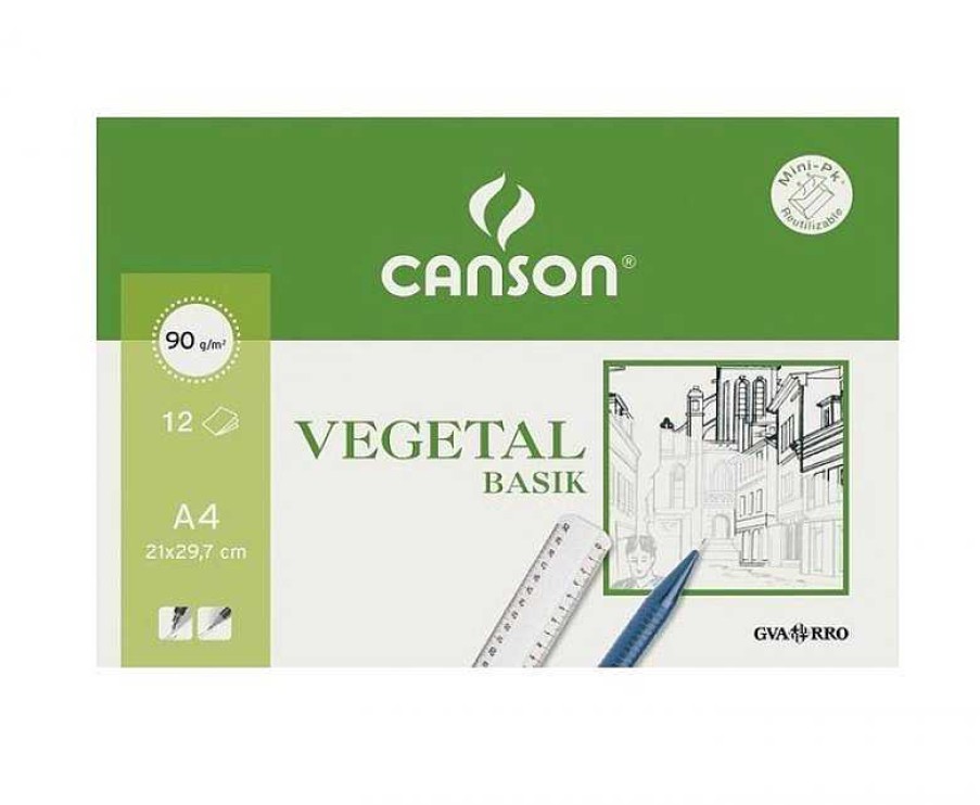 Papeler A Canson Cartulinas | Papel Vegetal A4 Minipack 12 Hojas