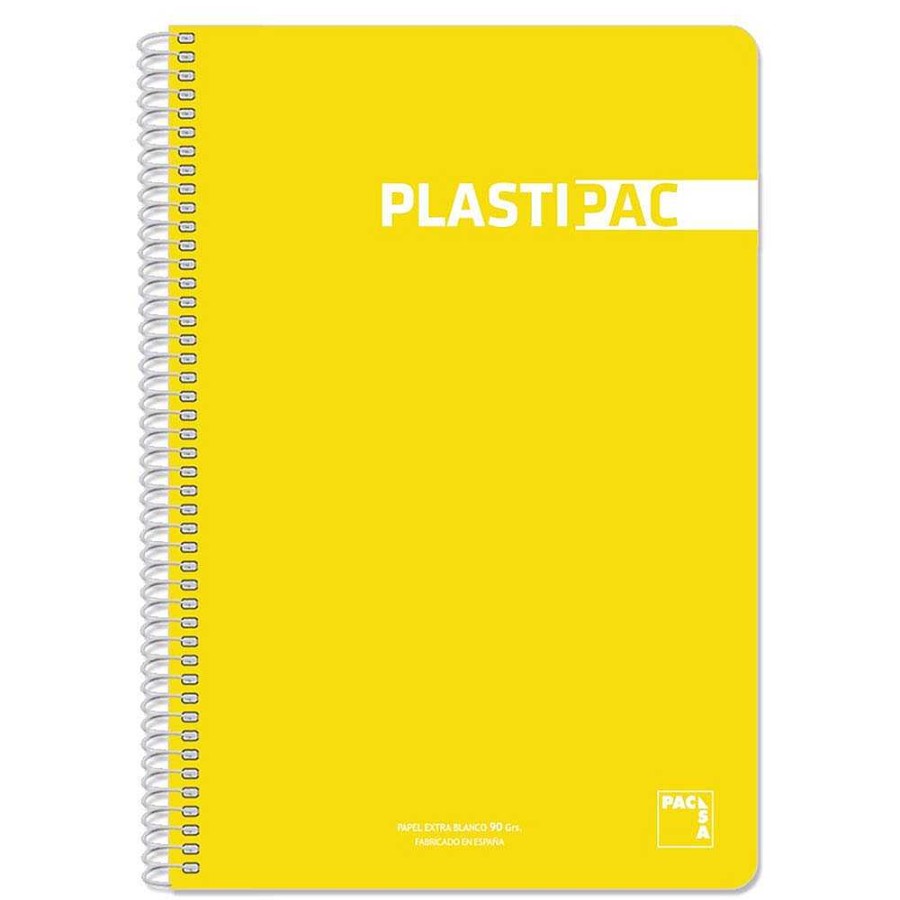 Papeler A Pacsa Cuadernos Escolares | Bloc Folio Amarillo Cuadro 4Mm. 80 Hojas Plastipac