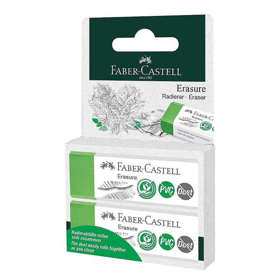 Papeler A Faber castell | Goma De Borrar Dust Free Eco 2 Unidades Faber Castell