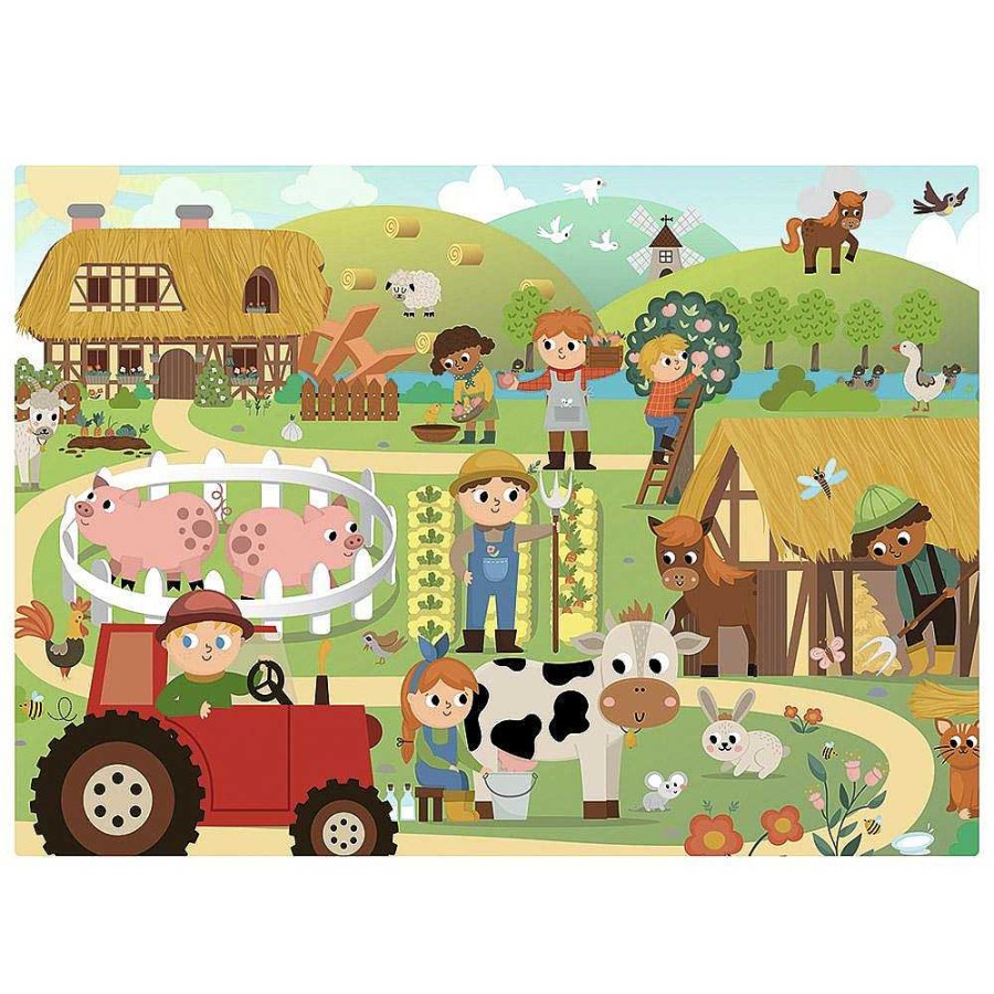 Juguetes Calypto | Set 2 Puzzles De 24 Piezas Granja Y Pueblo Calypto