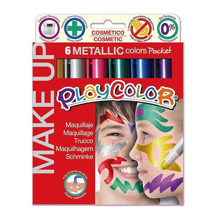 Papeler A Instant Disfraces Y Maquillajes | Maquillaje En Barra Stick 6 Colores Metalizados Playcolor Instant