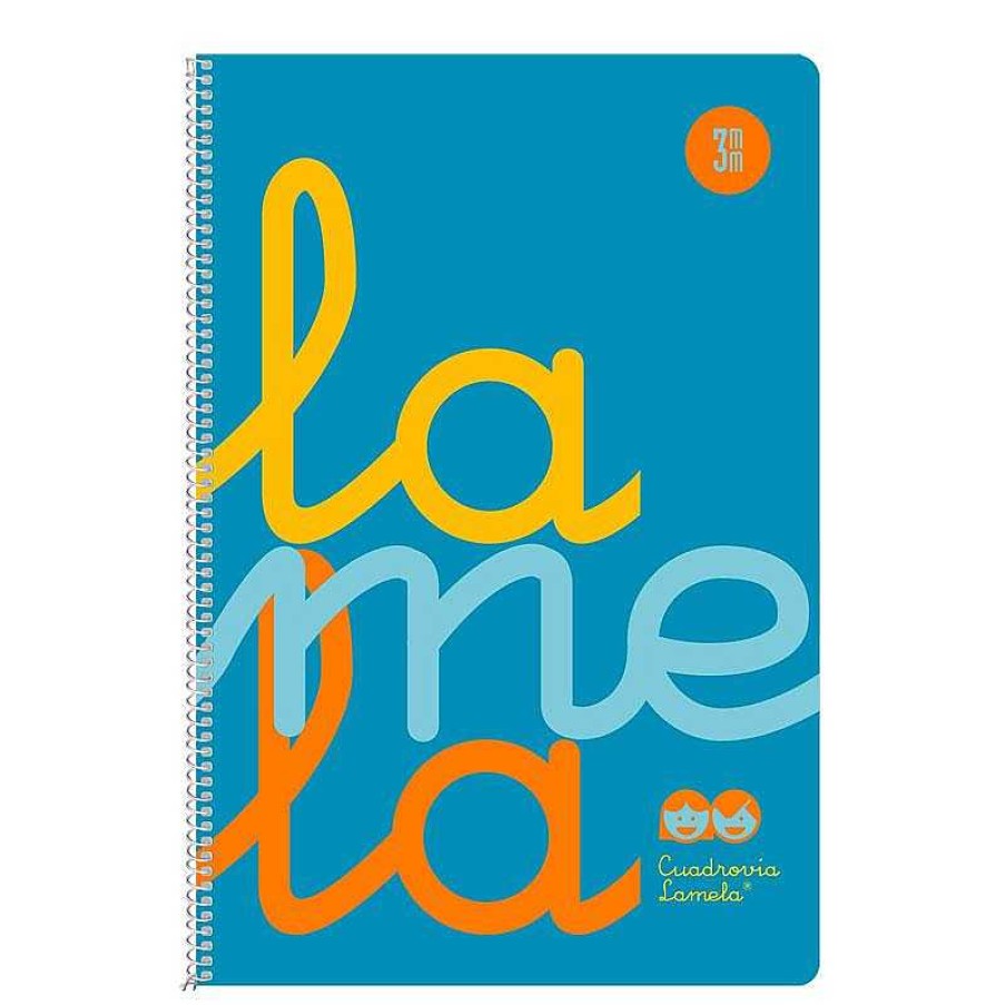 Papeler A Lamela Cuadernos Lamela | Bloc Cuadrov A Lamela Folio 3Mm. 80 Hojas Azul Fl Or